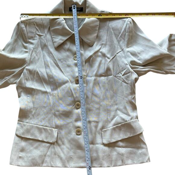 Vintage Blazer Womens Size 10 Cream Professional Structured Conservative - Picture 3 of 7
